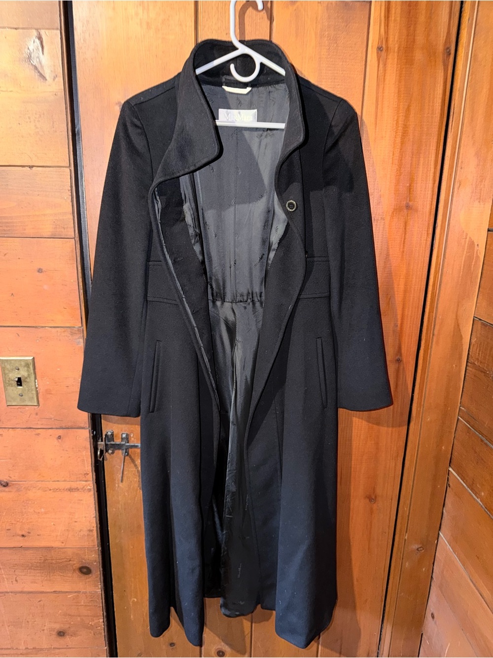 MaxMara Black Long wool A-line Coat vintage